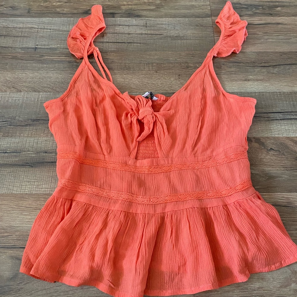 Patrons of Peace Pink Sleeveless Peplum Blouse